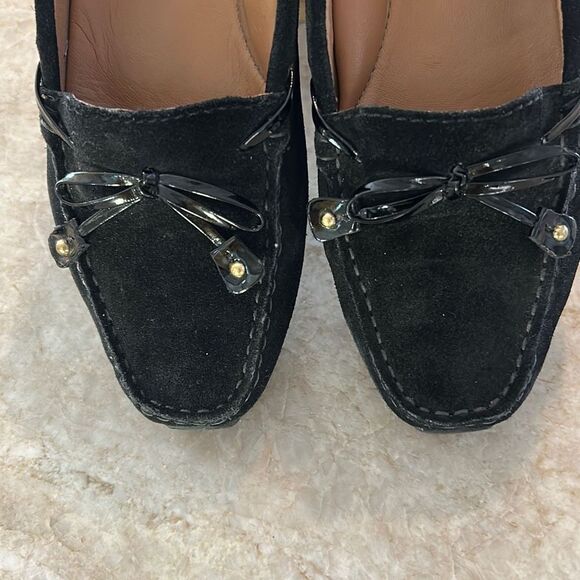 Clarks Black Suede Driving Loafers - Picture 1 of 7